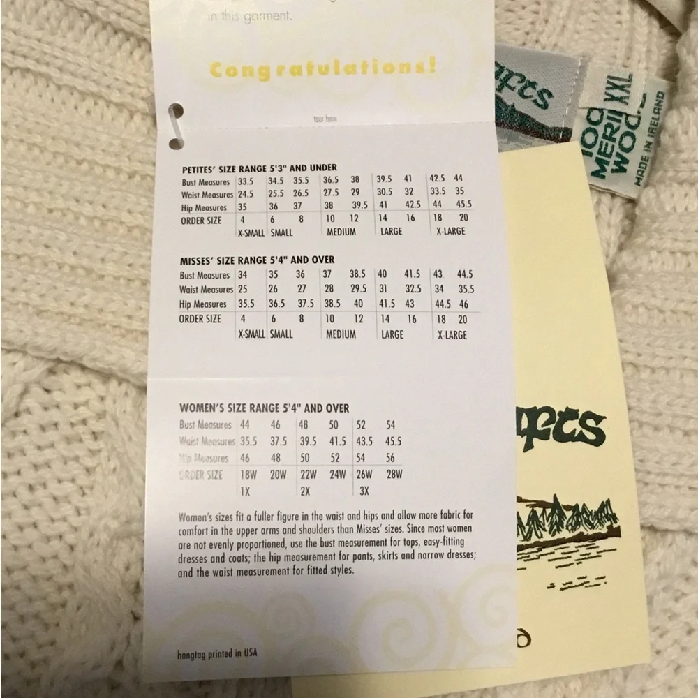 Woman’s Aran Crafts Full Zip Wool Sweater Sz XXL - Picture 8 of 9